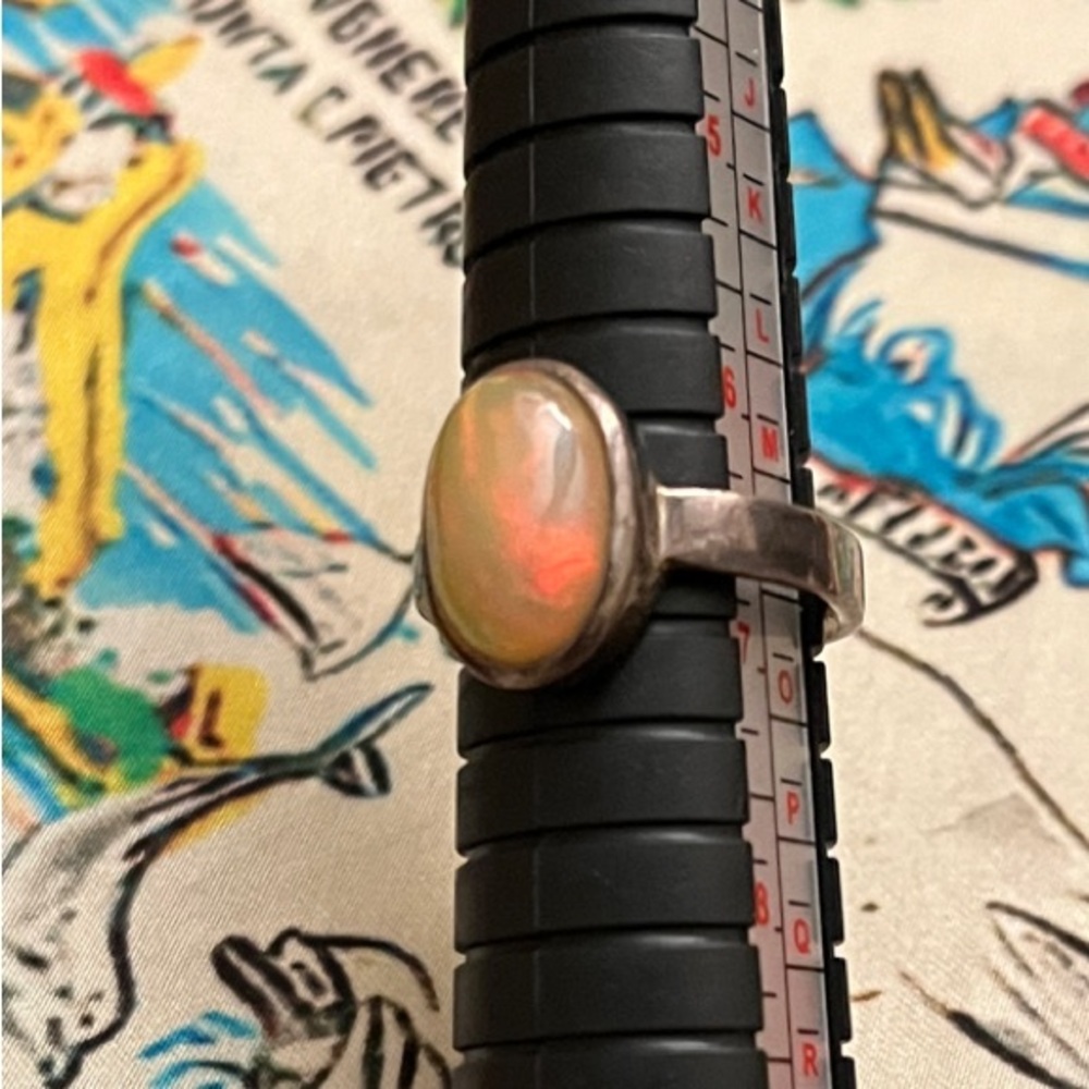 Sterling Silver Opal Oval Ring - image 3